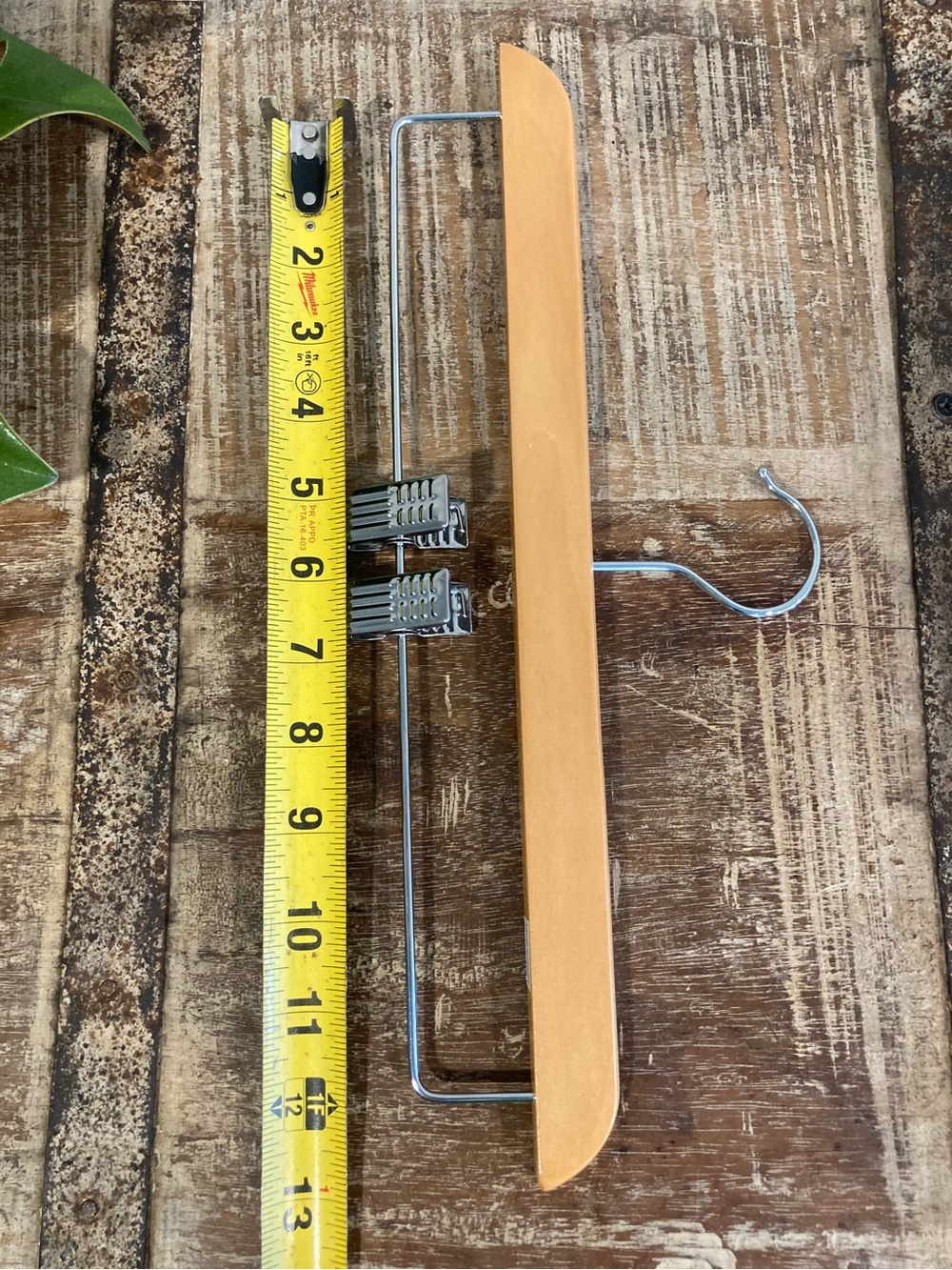 10 Pants Hangers Wood and Metal With Clips - Picture 8 of 11